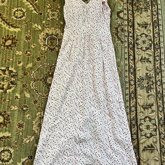 90s pale pink floral dress - Picture 2 of 2